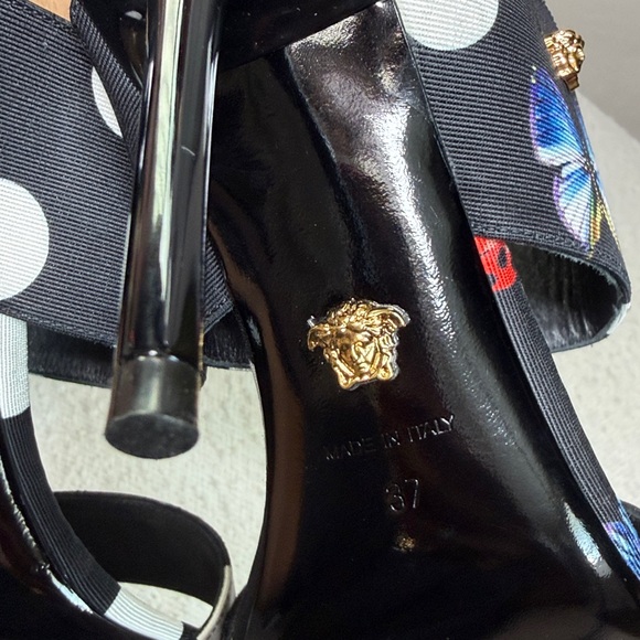 VERSACE x Dua Lipa Medusa Insignia Butterfly Slide Heel Sandal Size 37 / US 7 - Picture 7 of 8